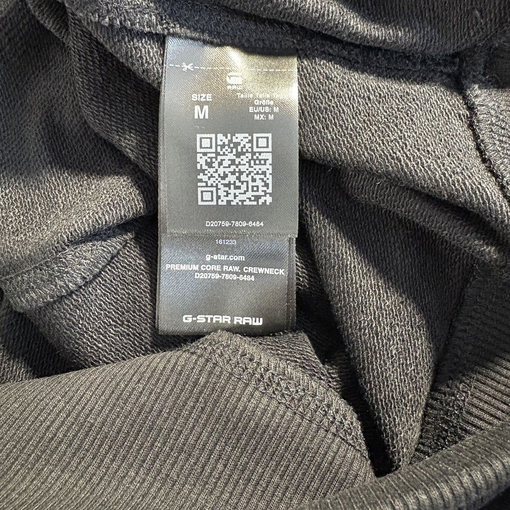 G-Star Raw‎ Premium Core RAW. Crewneck Sweatshirt Black Medium NWT - Picture 6 of 7